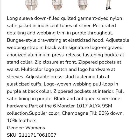 Moncler Shimmering Silver Puffer Coat - Picture 5 of 11